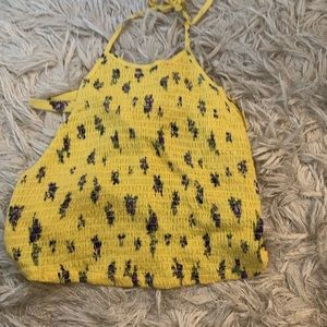 Crop top halter with tie back